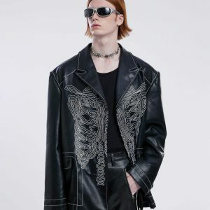 classic black skull jacket [edgy] streetwear essential 2549